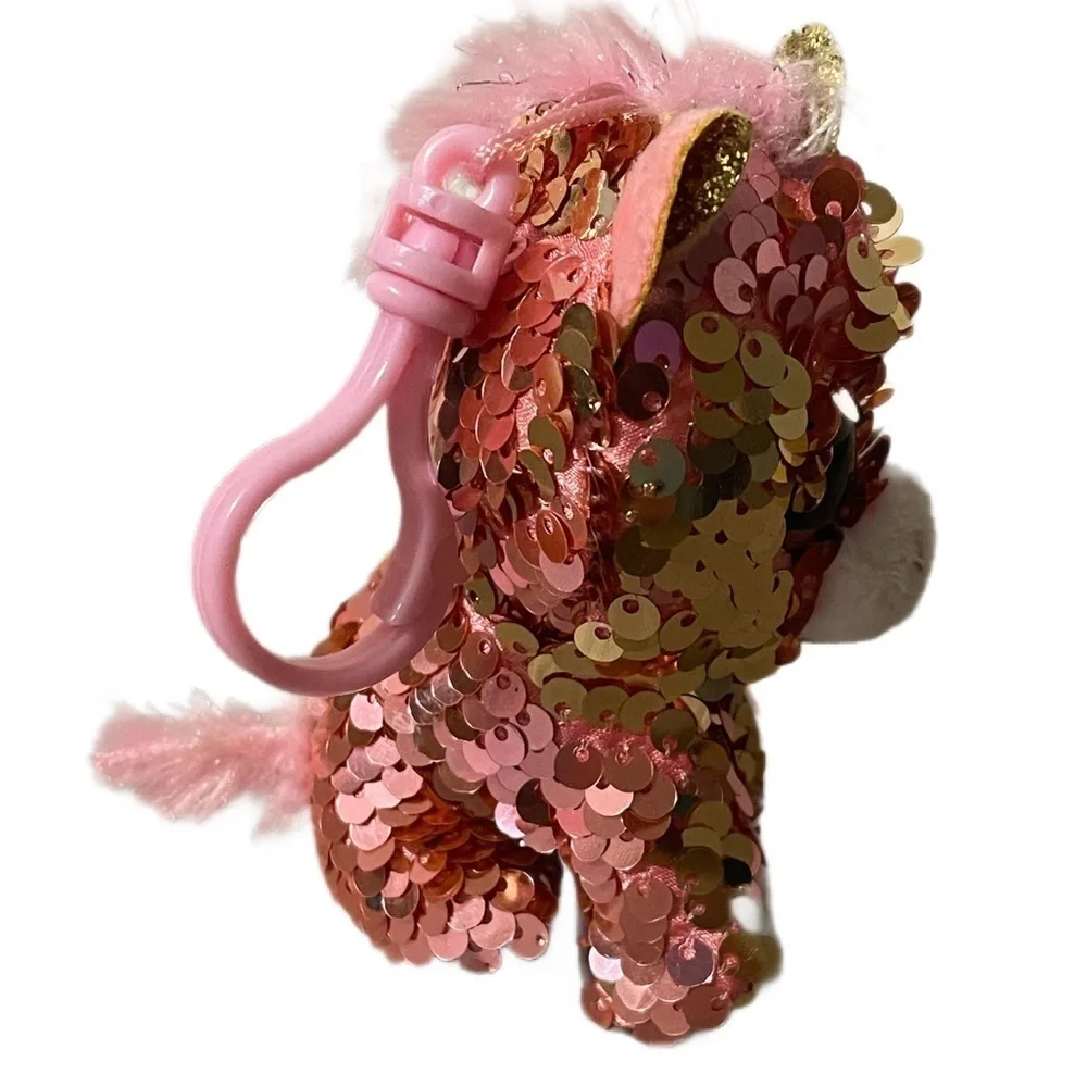 Ty Pink Sequin Unicorn Keychain Flippables
